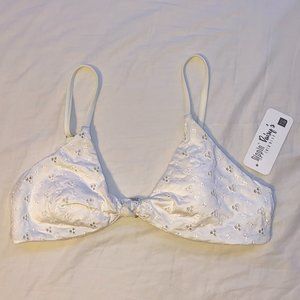 NWT Dippin Daisy's Zen Bikini Top White Eyelet